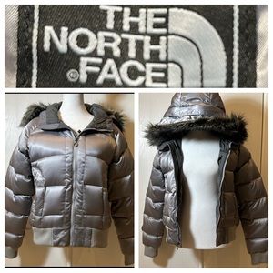 The North Face Silver Crop Hooded Jacket Size M